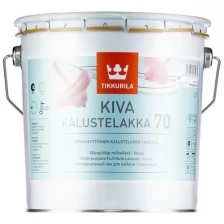 Лак акрилатный для мебели глянцевый Kiva 70 (Кива 70) TIKKURILA 0,9 л бесцветный (база EP)