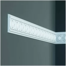 Молдинг с орнаментом Fabello Decor CR 602 , плинтус потолочный белый грунтованный, профиль декоративный белый, 19*77*2000 мм